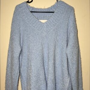 aerie teddy boucle blue sweater